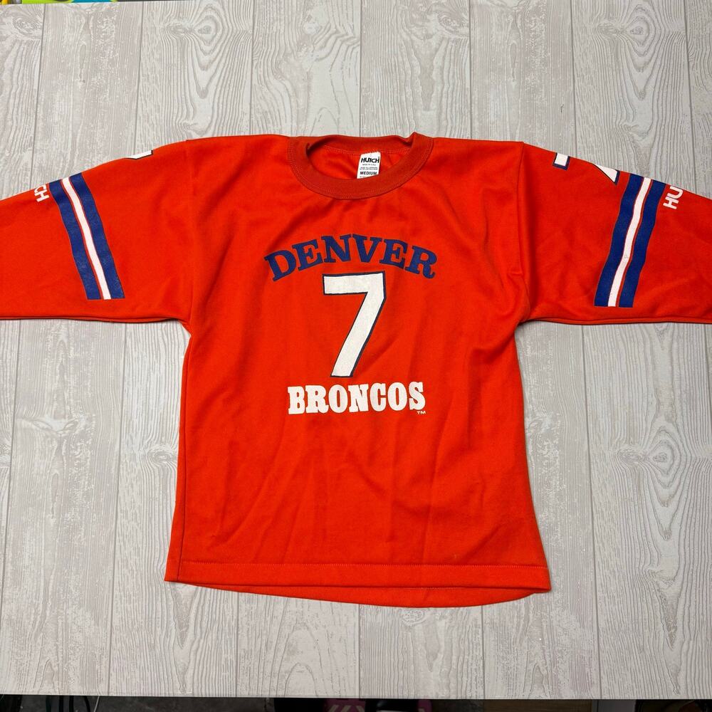 Vintage Hutch Denver Broncos John Elway #7 Jersey Medium Made USA Orange NFL
